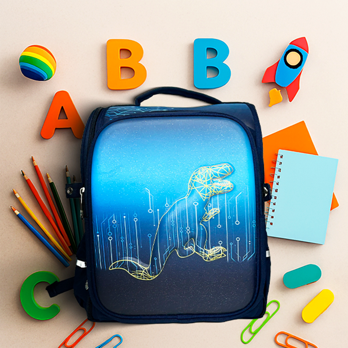 Mochila Escolar Niño Dinosaurio FA3-0188