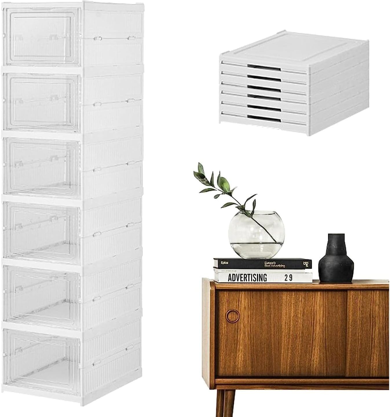 Zapatero con Cubierta 6 Niveles acrilico